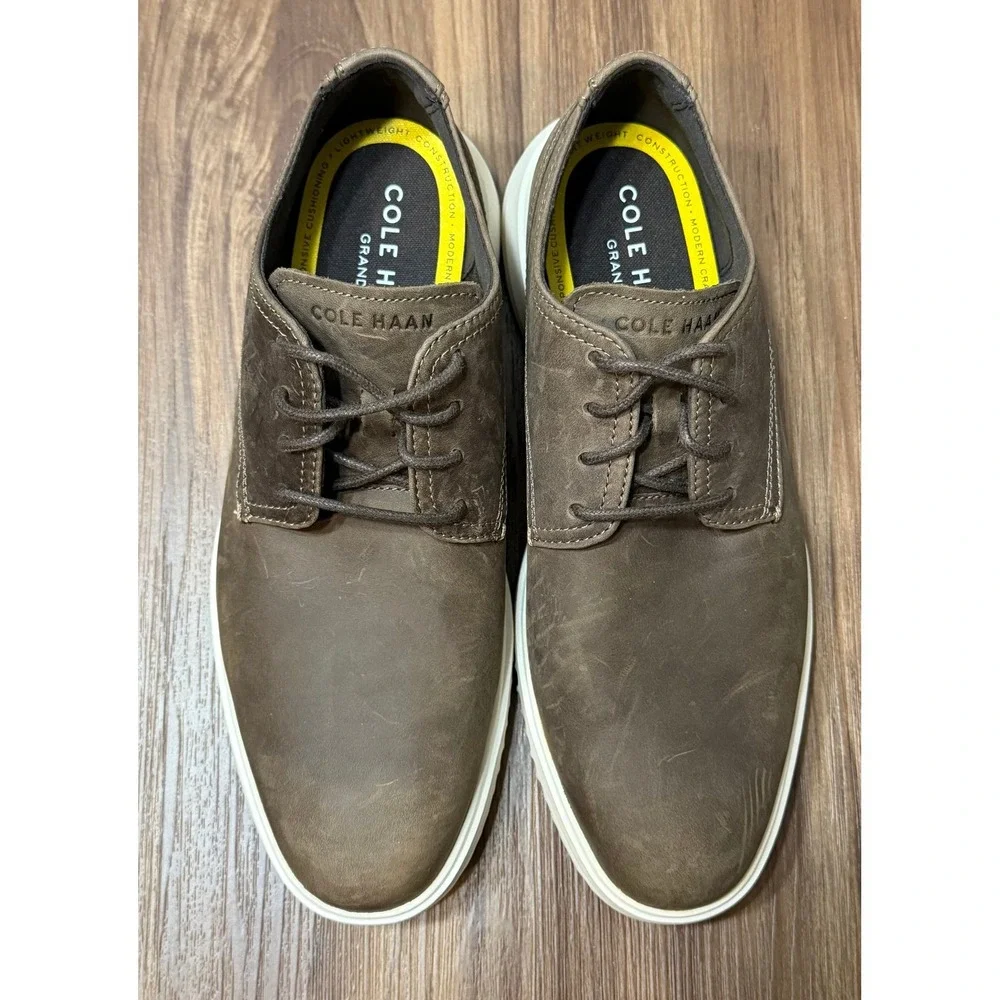 Cole Haan Grand+ Mens Brown Leather Oxford Plain Toe Dress Shoes (C30185) Sz 9.5